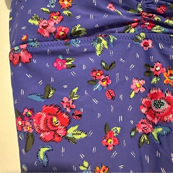 Vera Bradley blue floral off shoulder one piece swimsuit modest full coverage - Picture 9 of 9